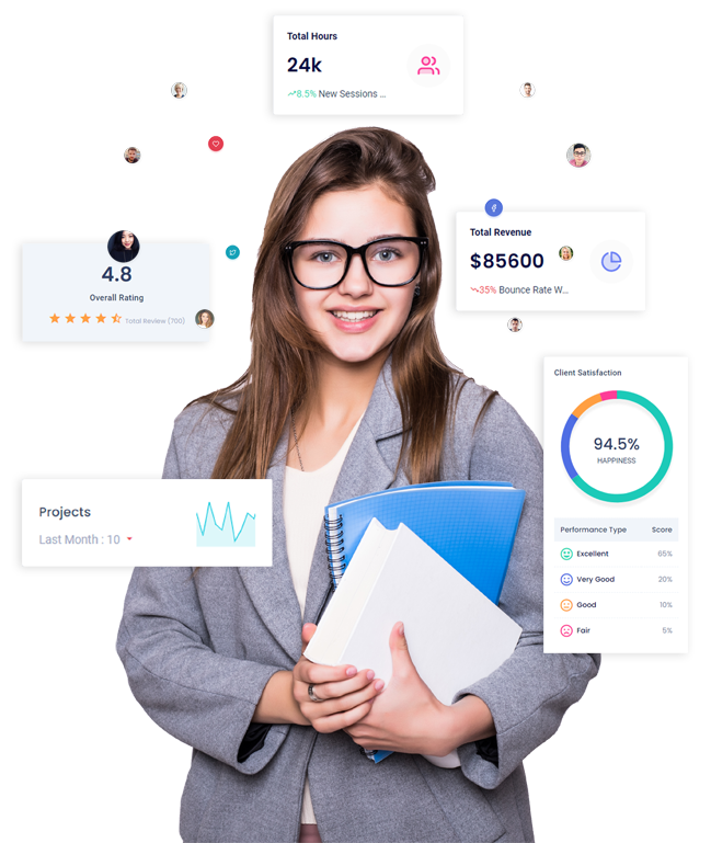 Illustration of a freelancer working independently